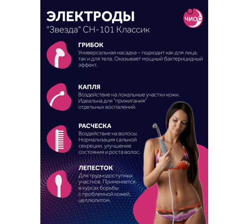 Дарсонваль массажер "Звезда" СН-101 Классик