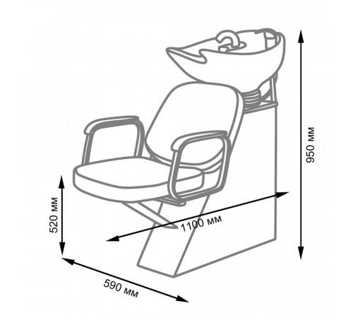 Парикмахерская мойка ЕЛЕНА с креслом КОНТАКТ
