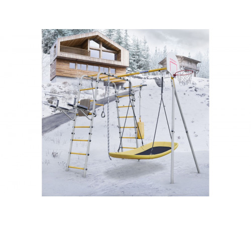 Детский спортивный комплекс для дачи ROMANA Fitness (Фитнес, желтый/серый)