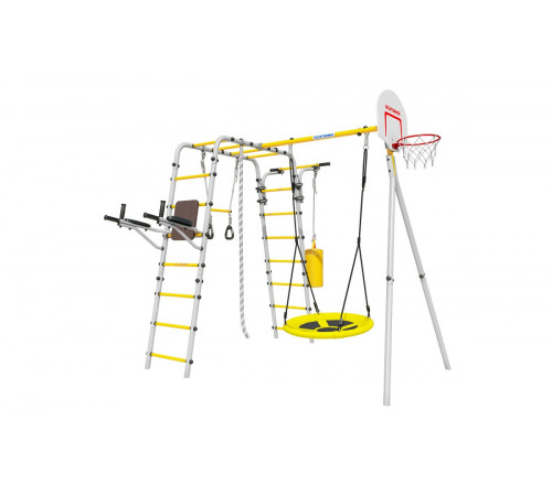 Детский спортивный комплекс для дачи ROMANA Fitness (Фитнес, желтый/серый)