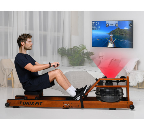 Гребной тренажер UNIX Fit Wood Rower Light