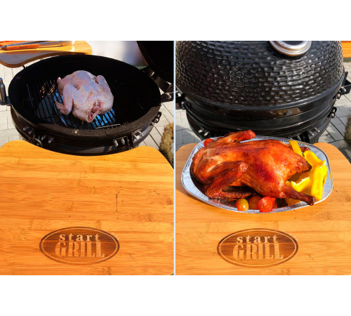 Керамический гриль-барбекю 22 дюйма (черный) (57см)