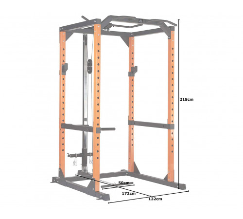 Рама силовая и тяга сверху DFC черный/оранж. (четыре короба)
